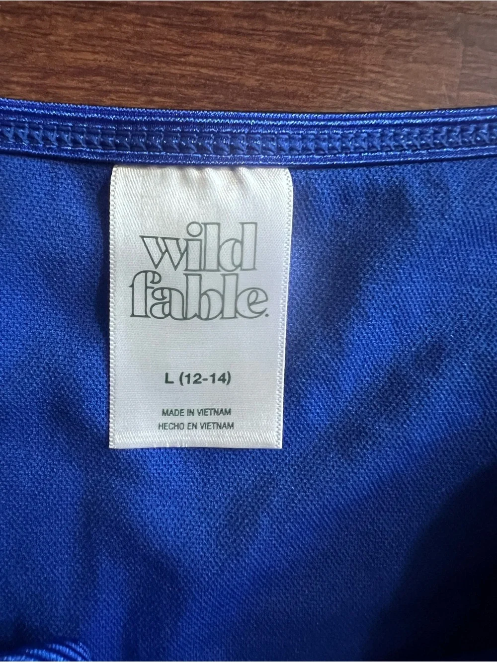 Wild Fable Blue Ribbed Side Tie Low Rise High Leg Cheeky Bikini Bottom Stars